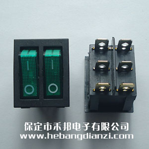 KCD8-212N雙聯(lián)船型開關 綠色